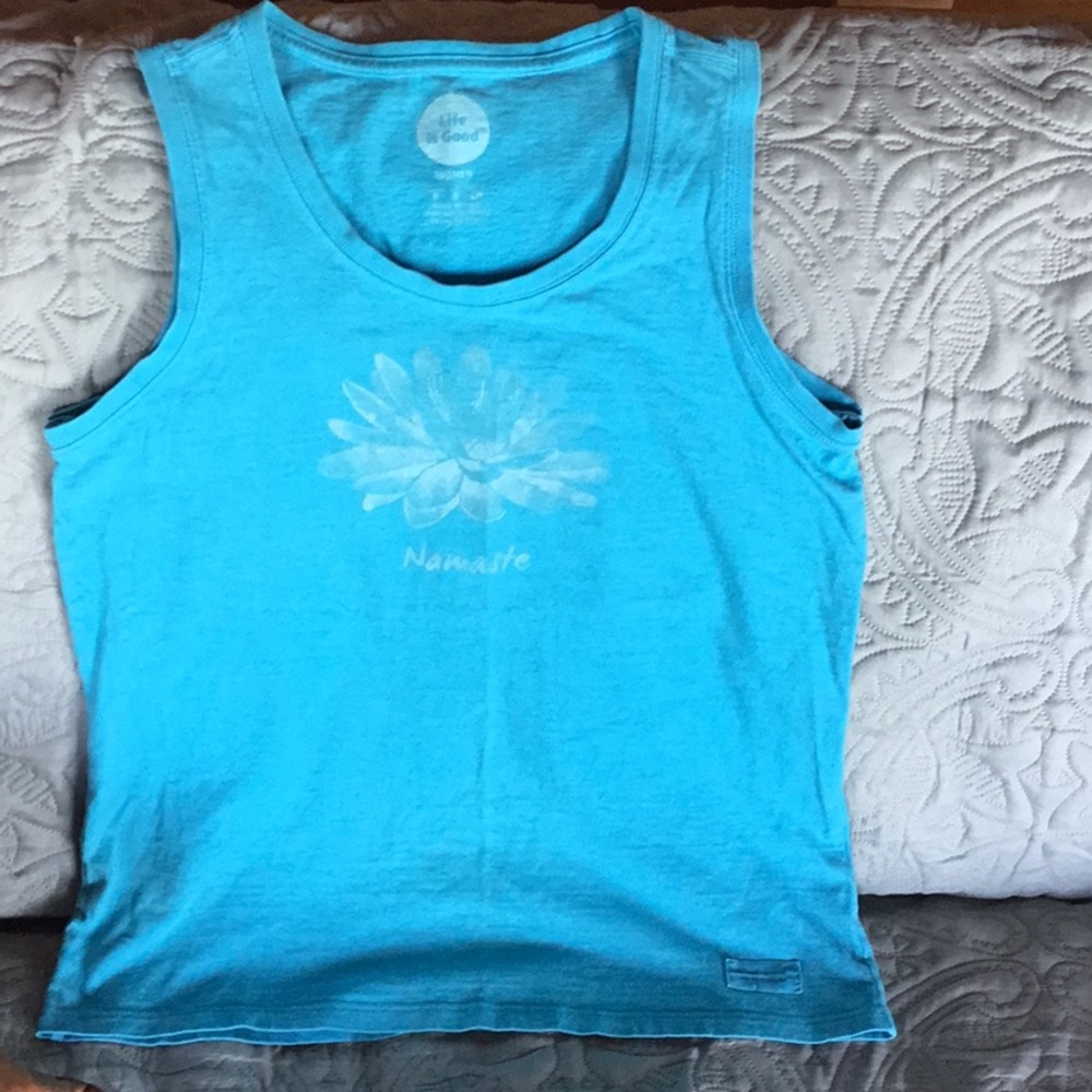 Life is good- namaste yoga comfy cotton tank top